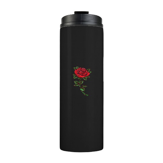 Red rose, Rose stem Thermal Tumblers