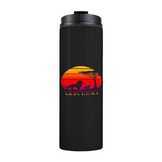 Disney Lion King Vintage Sunset Logo Graphic Thermal Tumblers