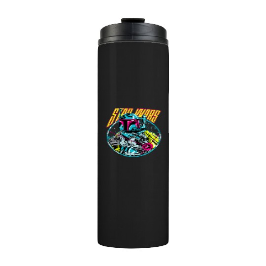 Star Wars Boba Fett Neon Blaster Vintage Graphic Thermal Tumblers