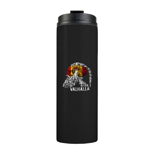 Until Valhalla Viking Skull Spain FLag Thermal Tumblers