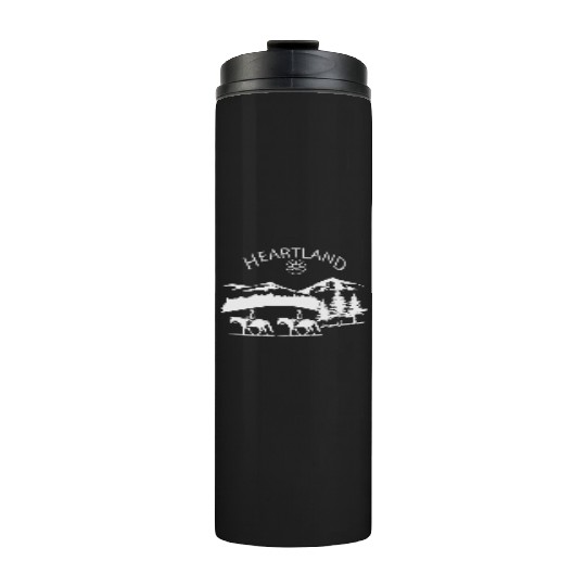heartland ranch, heartland, sunset, vintage, retro Thermal Tumblers