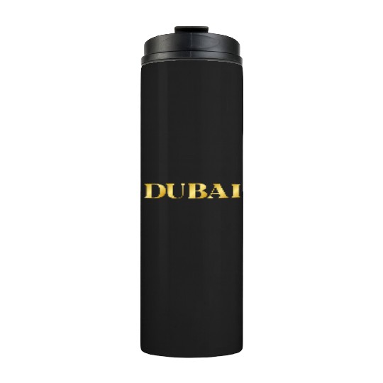 Modern Gold Glam Dubai City Typography Thermal Tumblers