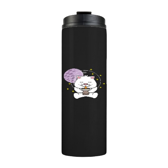 Kawaii Cat Space Pet Lover Gift Thermal Tumblers