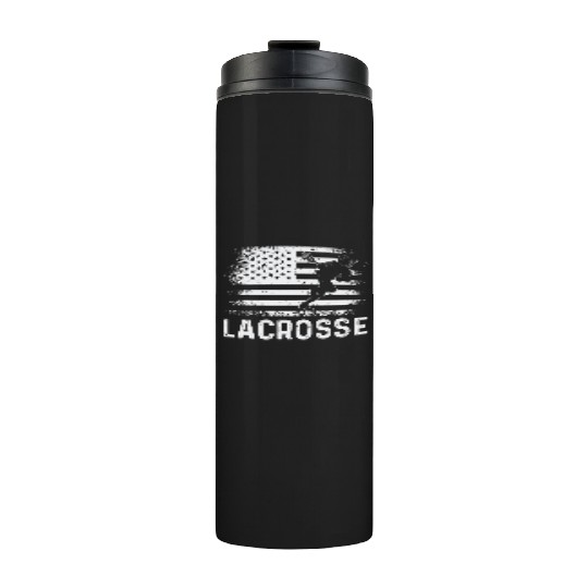 Lacrosse LAX American USA Flag Thermal Tumblers