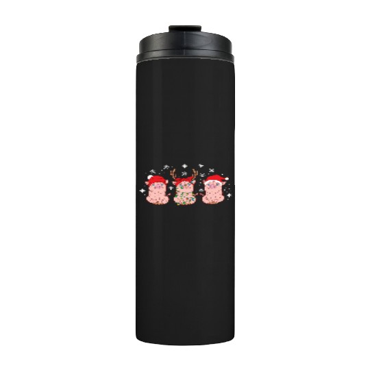 Christmas Funny Cute Pigs Winter Holiday Xmas Thermal Tumblers