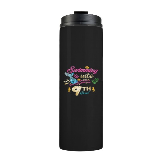 9th Grade Back to School Mermaid Swimming Girls Thermal Tumblers