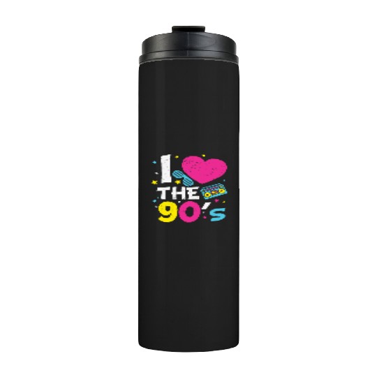 I Love The 90's Retro Heart Thermal Tumblers