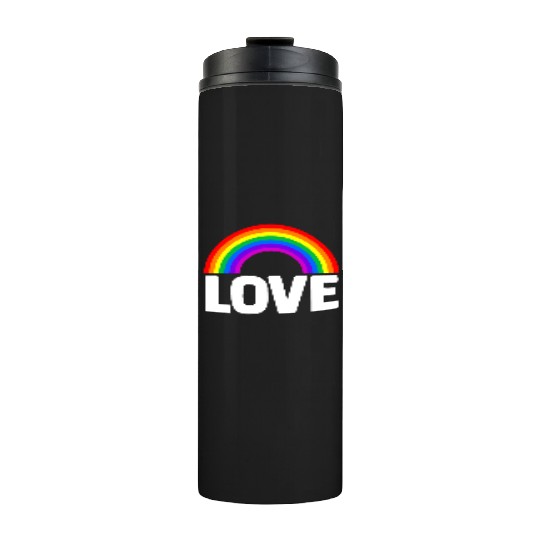 Love Rainbow Kindness Gay Pride LGBTQ Thermal Tumblers