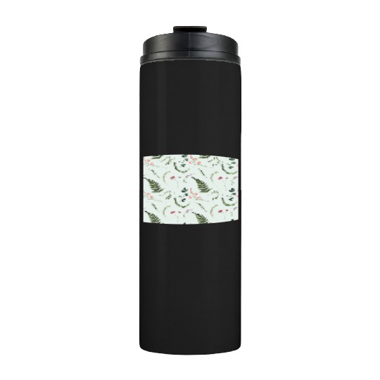 Watercolor Wildflowers Botanical Pattern Thermal Tumblers