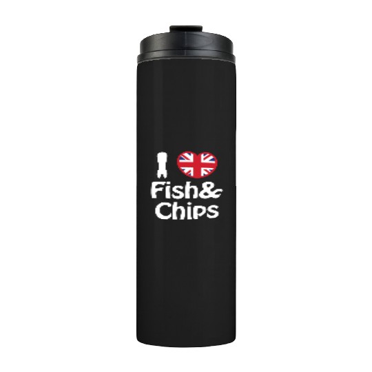 I Heart [Love] Fish & Chips Thermal Tumblers