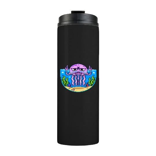 Jelly Fish Middle Finger Jellyfish Thermal Tumblers
