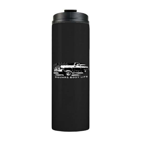 Squarebody American Flag Square Body Truck Thermal Tumblers
