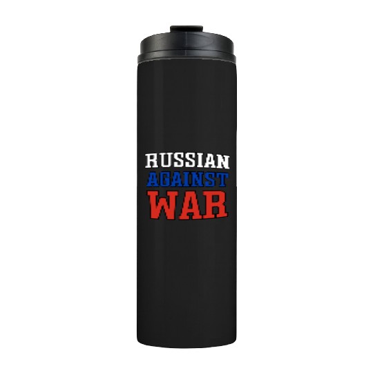 Russian Against war outline Thermal Tumblers