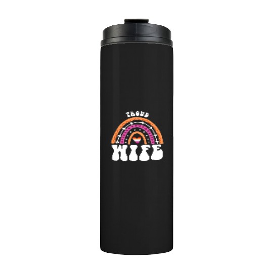 Proud Wife Lesbian Pride Rainbow Thermal Tumblers