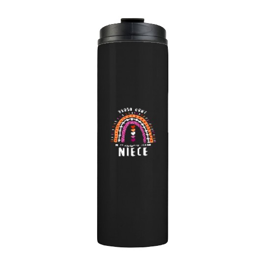Proud Aunt Lesbian Niece Rainbow Thermal Tumblers