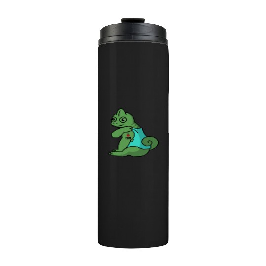 I Love Mom Tattoo Chameleon Reptile Thermal Tumblers