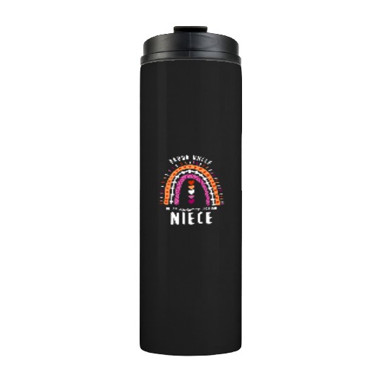 Proud Uncle Lesbian Niece Rainbow Thermal Tumblers