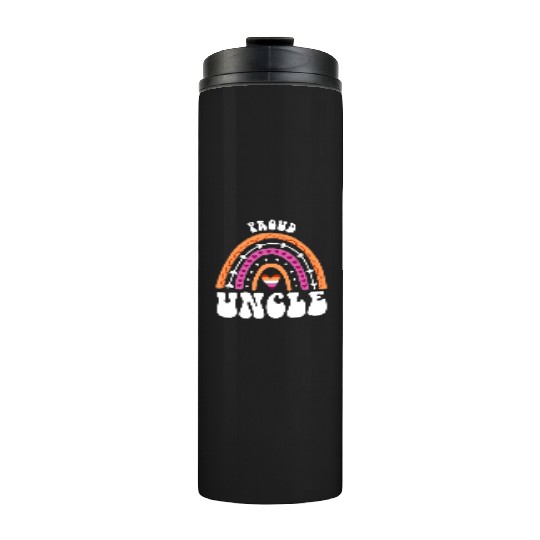 Proud Uncle Lesbian Pride Rainbow Thermal Tumblers