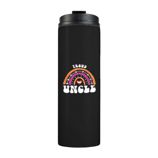 Proud Uncle Lesbian Pride Rainbow Thermal Tumblers