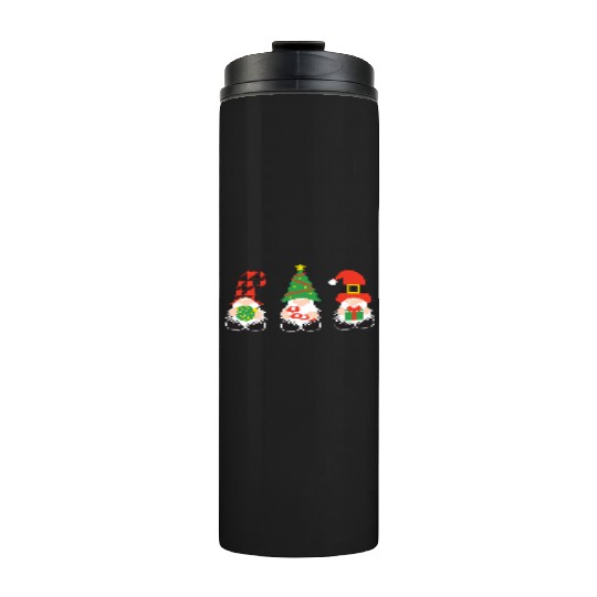 Christmas Gnomes with candy cane, gift Thermal Tumblers