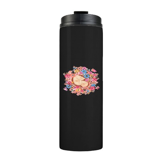Midwife Flowers Butterfly Baby Doula Thermal Tumblers