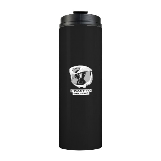 I Want To Believe 001 B-W Skull Thermal Tumblers