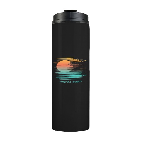 Artistic Myrtle Beach South Carolina Palm Tree Thermal Tumblers