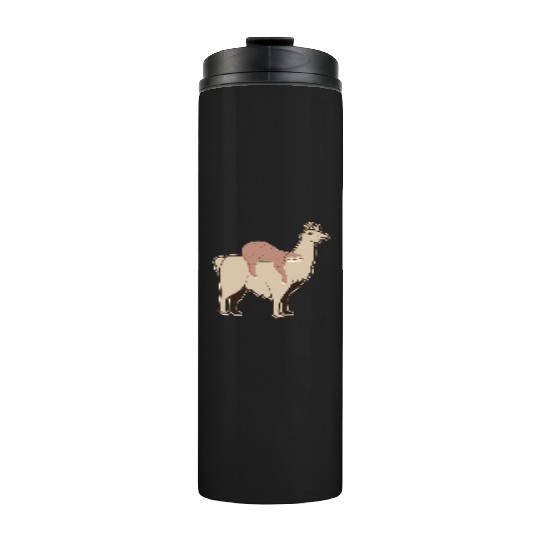 Riding Alpaca Llama Lover Lazy Sloth Thermal Tumblers