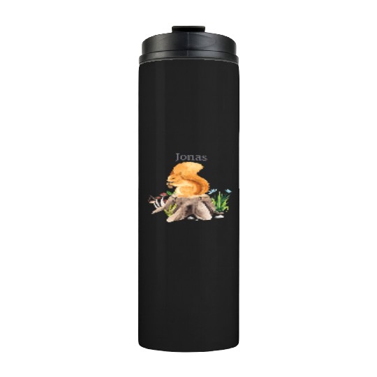 Waldtier Squirrel Flowers Name Jonas Thermal Tumblers