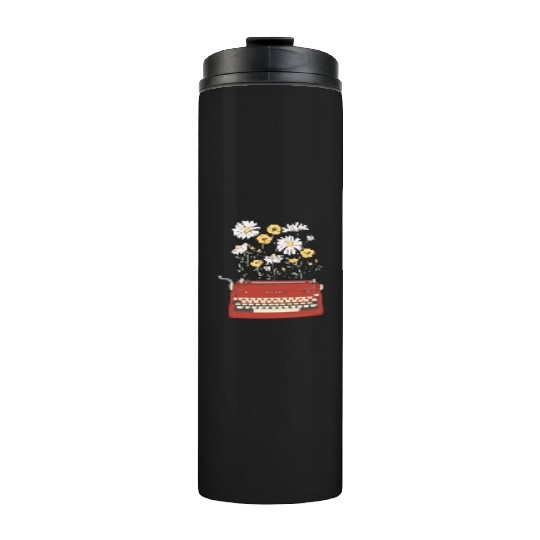 Wild Flower Type Writer Thermal Tumblers