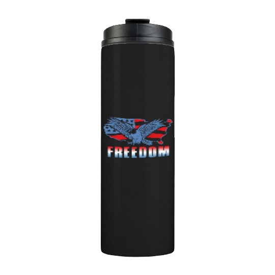Freedom American America Eagle USA 4th Of July Thermal Tumblers