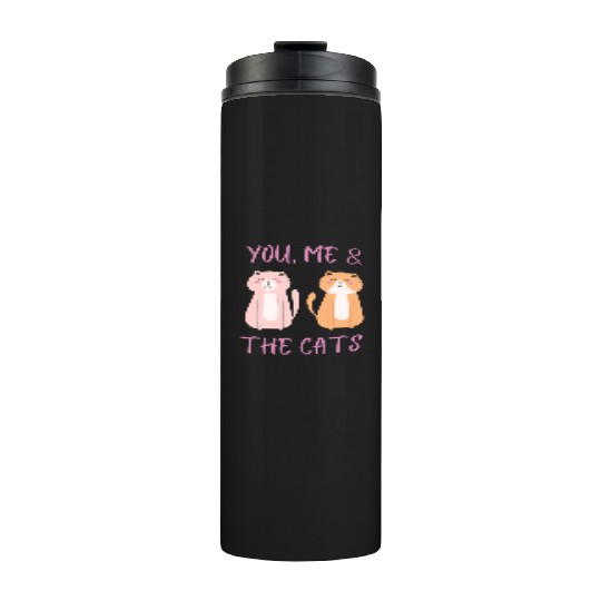 ask me about my cat funny cat Thermal Tumblers