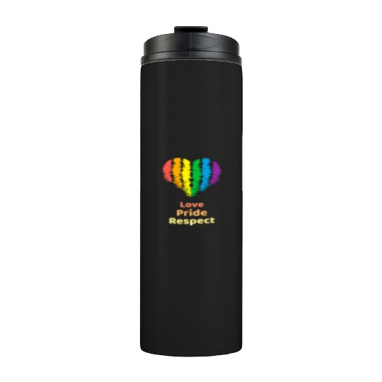 Love Pride Respect. Rainbow Heart For Oslo Thermal Tumblers