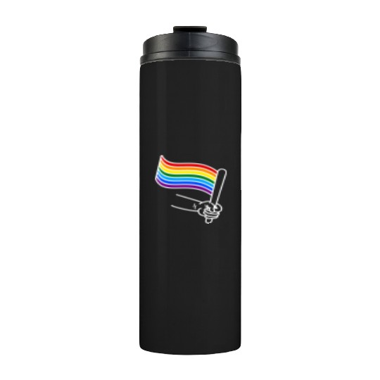 LGBT pride rainbow heart Thermal Tumblers