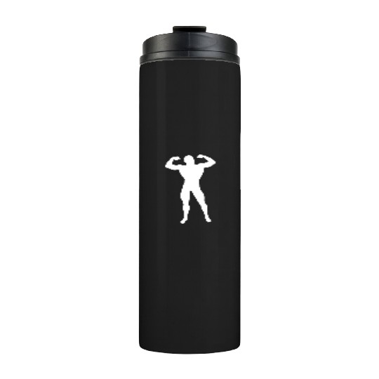 Fitness Muscle Man Silhouette Muscles Gym Thermal Tumblers