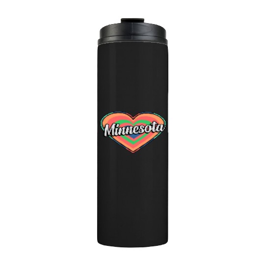 Minnesota Colorful Heart Gift Thermal Tumblers