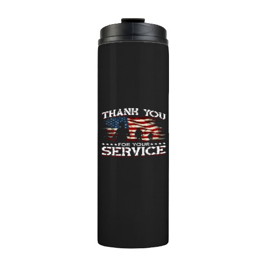 Memorial Day American Flag Patriotic Soldier US Thermal Tumblers