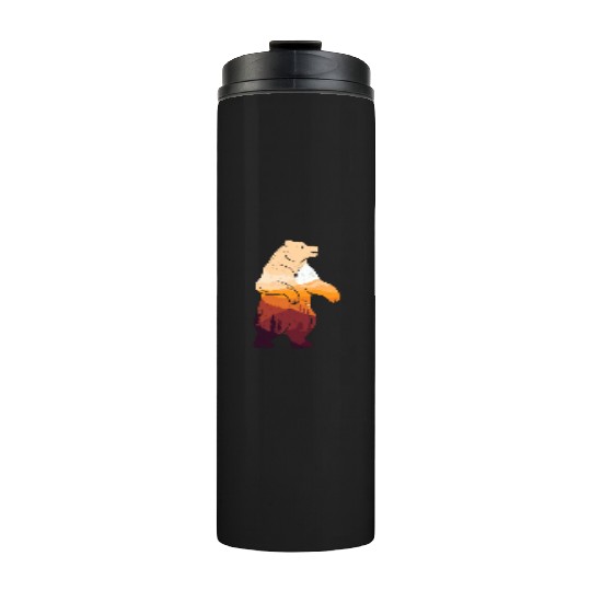 Mountain Silhouette Bear Wilderness Camping Thermal Tumblers