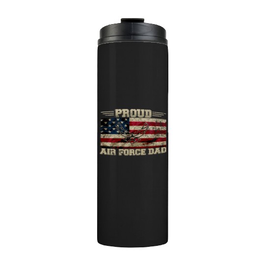Proud Air Force Dad Veteran Us Flag Thermal Tumblers