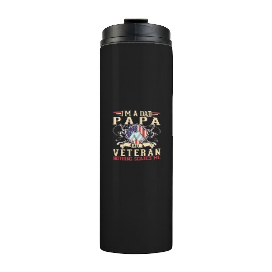 Dad Papa US Veteran Patriotic Father American Thermal Tumblers