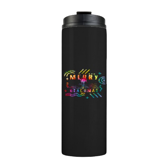 Coastal Beach Christmas In July Thermal Tumblers, Merry