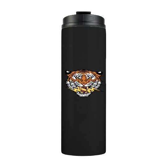 Tiger face and lightning bolt Thermal Tumblers