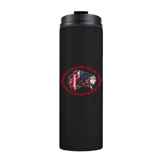 Native American Chief US Flag Indian Thermal Tumblers