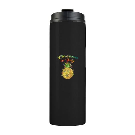 Christmas In July Pineapple Xmas Tree Lights Thermal Tumblers