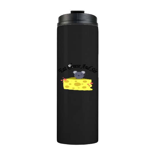 Eat cheese and sin, Best Street art! Classic Thermal Tumblers