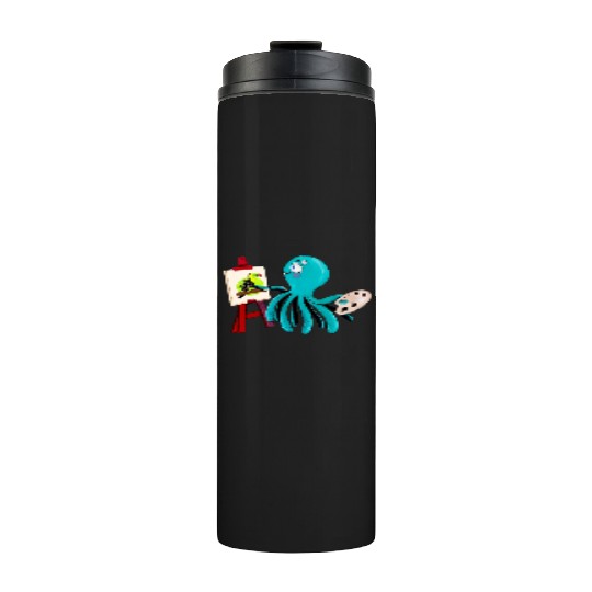 Artistic Octopus Painting A Toucan - cute and fun! Thermal Tumblers