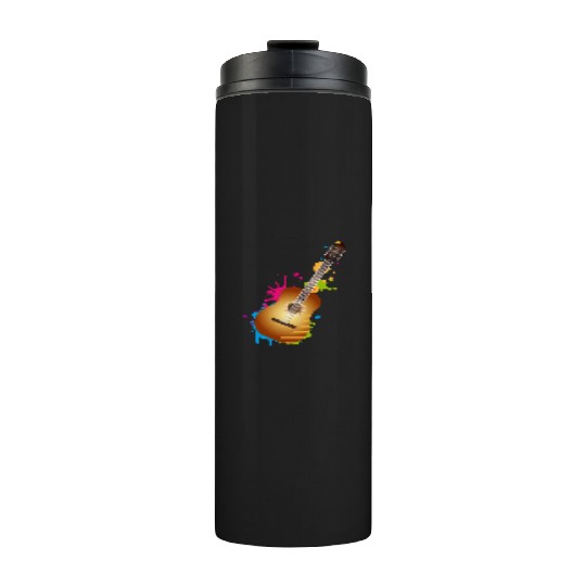 nice colorful acoustic guitar graffiti Thermal Tumblers
