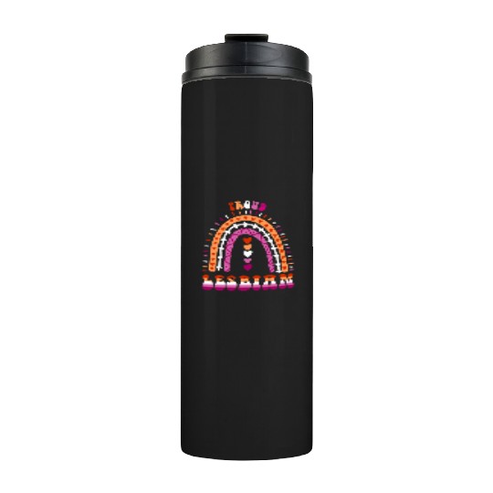 Proud Lesbian Pride Boho Rainbow Thermal Tumblers