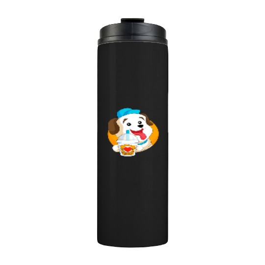 Kawaii Dog Loves Thermal Tumblers Boba Tea Bubble Tea Anime