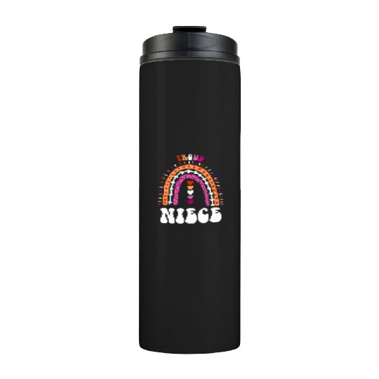 Proud Niece Lesbian Pride Boho Rainbow Thermal Tumblers